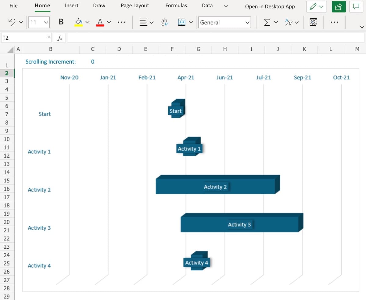 Excel timeline chart