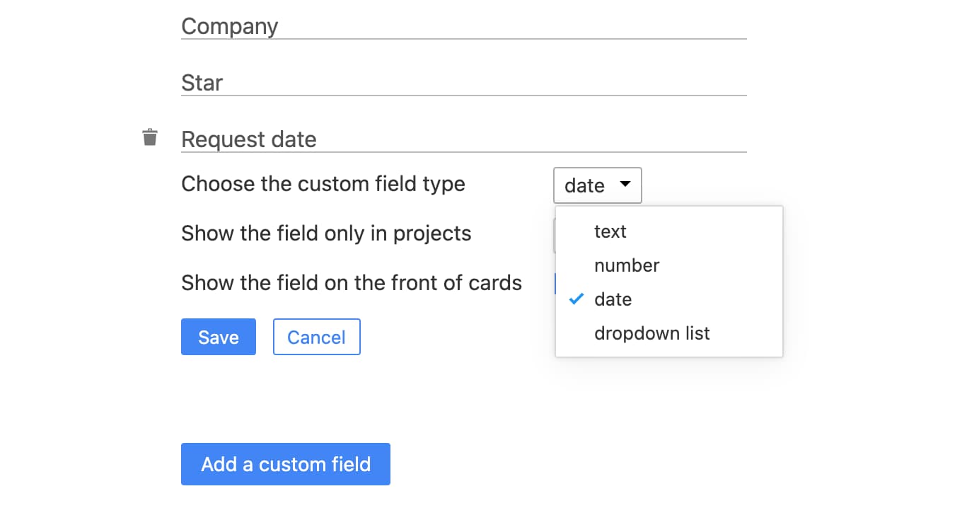 New custom fields