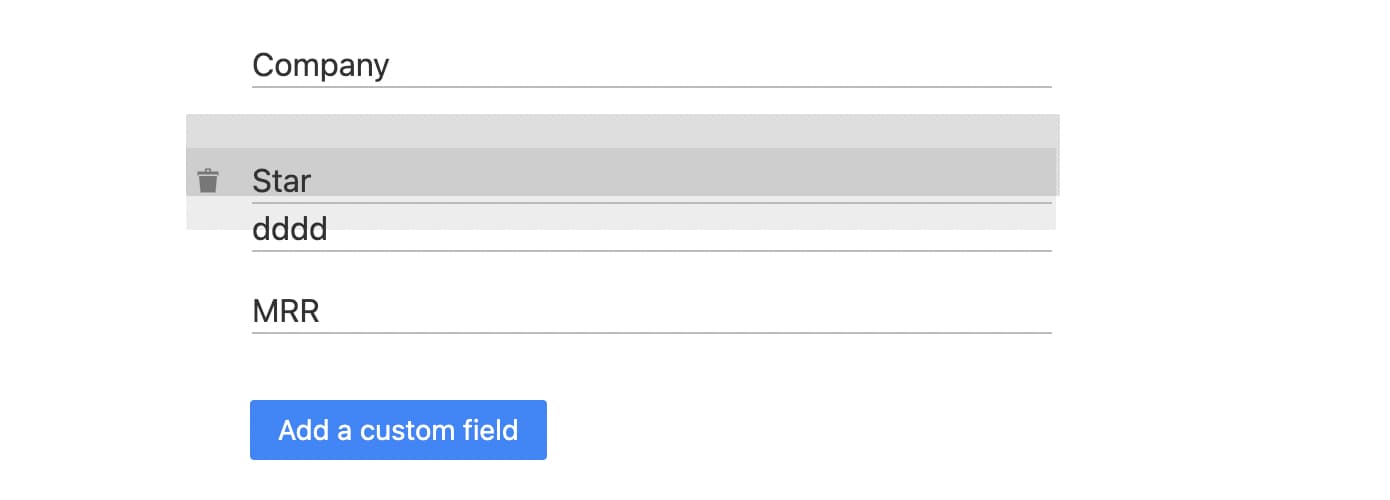 Custom field sorting